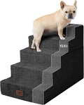 EHEYCIGA Dog Stairs for Bed 22.5" H, 5-Step Extra Wide Dog Steps, Black