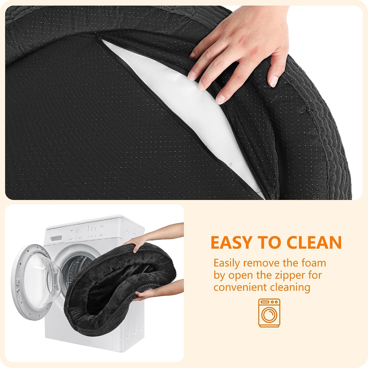 Dwanton Orthopedic Medium Dount Dog Bed, Egg-Crate Foam Round Dog Sofa, 36"