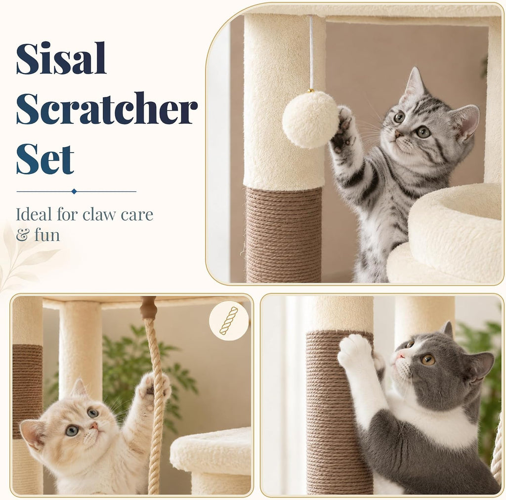 Hey-brother Cat Tree Tower for Indoor Corner with Spacious Condo, MPJ062MJ