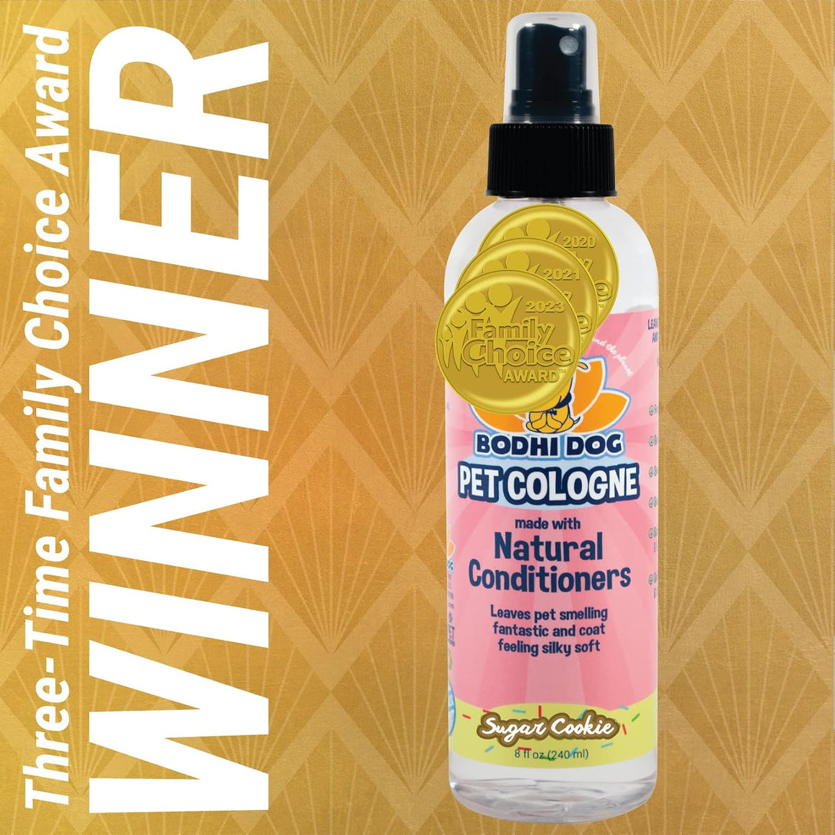 Bodhi Dog Premium Dog Cologne - Deodorizing Dog Perfume & Conditioner for Dogs & Cats - Natural Long Lasting Spray - Keeps Pets Fresh All Day - Gentle, Safe Formula, Made in USA (Sugar Cookie 8 Fl Oz)