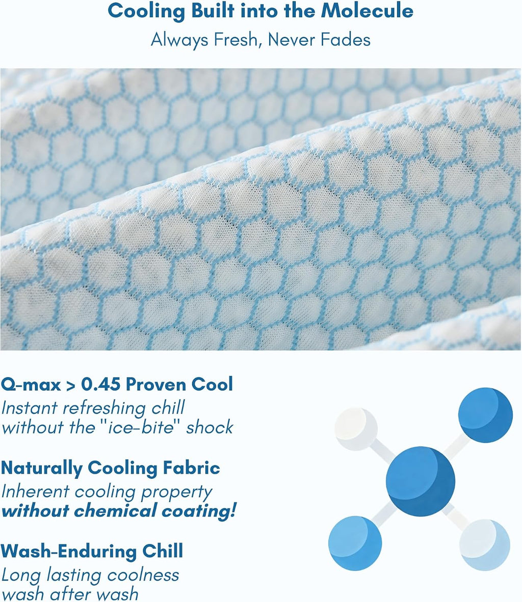 Petfelix FrostPlus Cooling Mat for Dogs Qmax>0.45 Breathable Dog Cooling Mat Chemical Free Fabric Cooling Dog Bed for Cats and Small Animals Non Slip Washable Scratch Resistant, S, 20''*16''