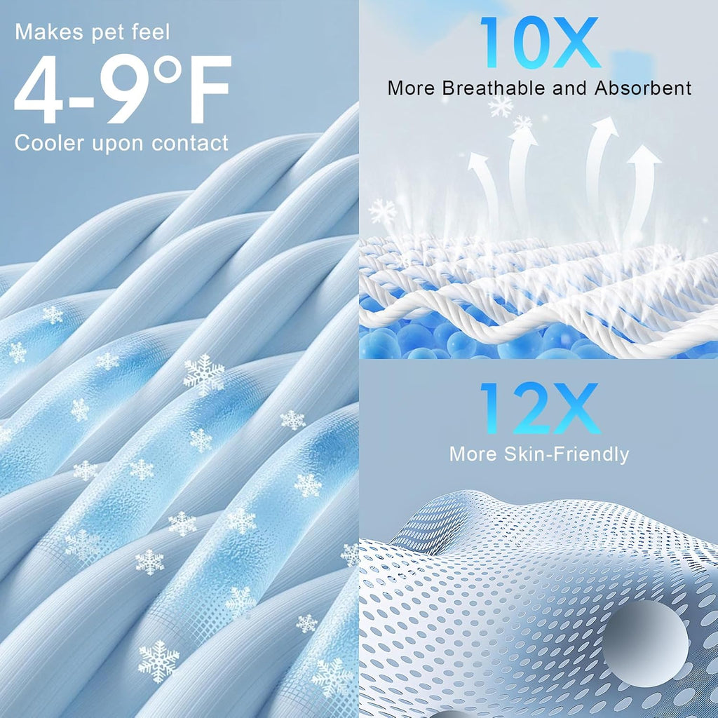 BEAUTYZOO Cooling Mat for Medium Dogs, 36x23in Reversible Pad, Self-Cooling