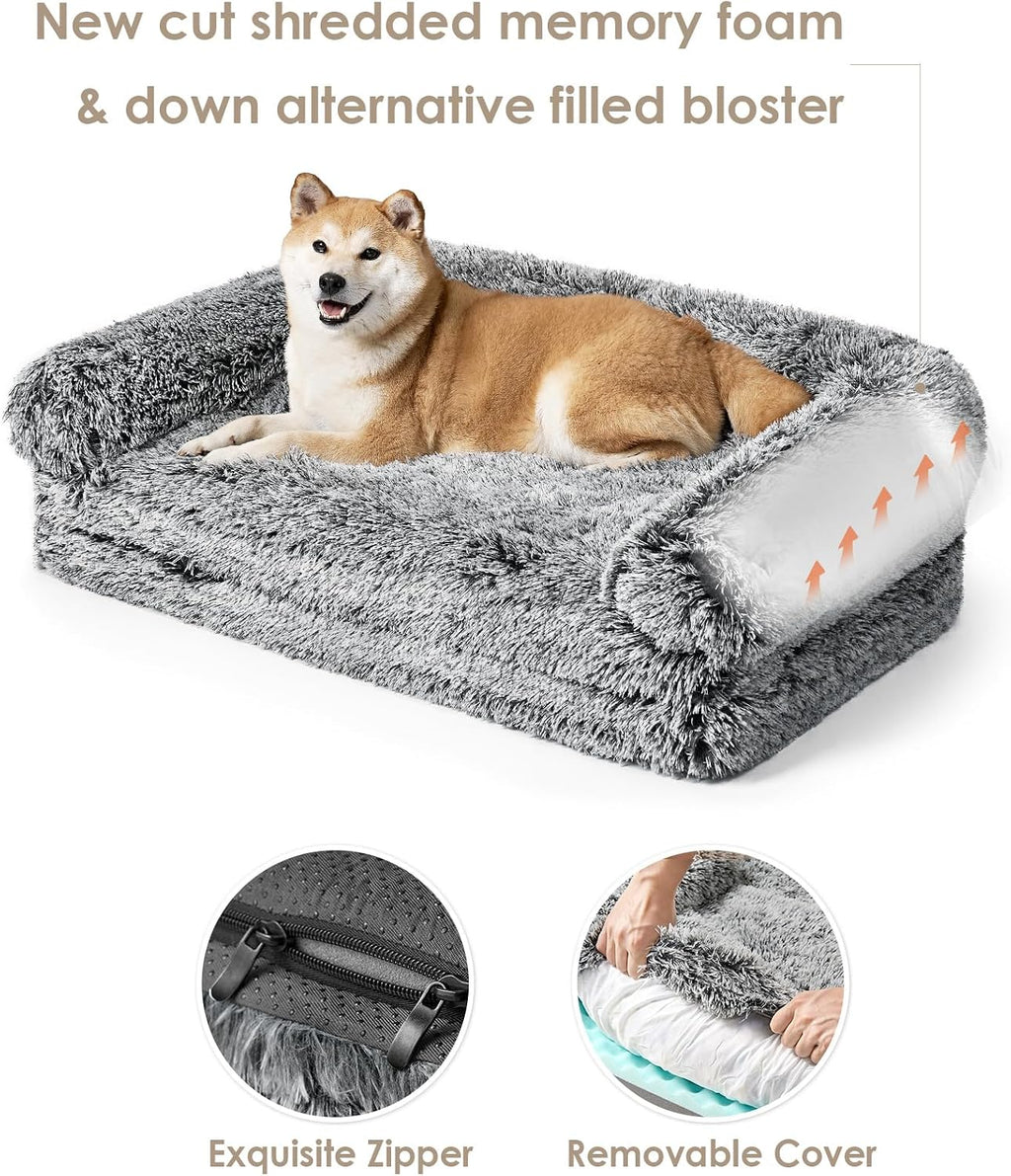 EHEYCIGA Foldable XXL Dog Bed for Large Sized Dog - 54x38x7.5, Faded Black