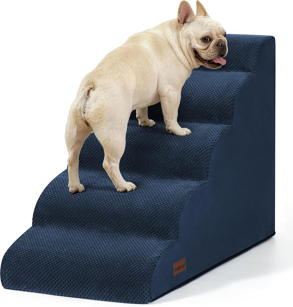 Aodisman Dog Stairs for High Beds,5 Step Pet Ramp for Dogs and Cats,22.4" H