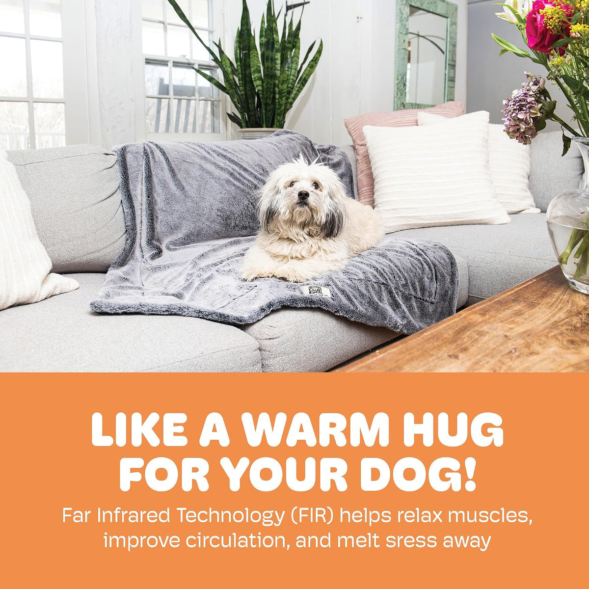 Dog Gone Smart Chill Kuzzi Throw Blanket - Slate Blue, Large 40 x 50 Inches