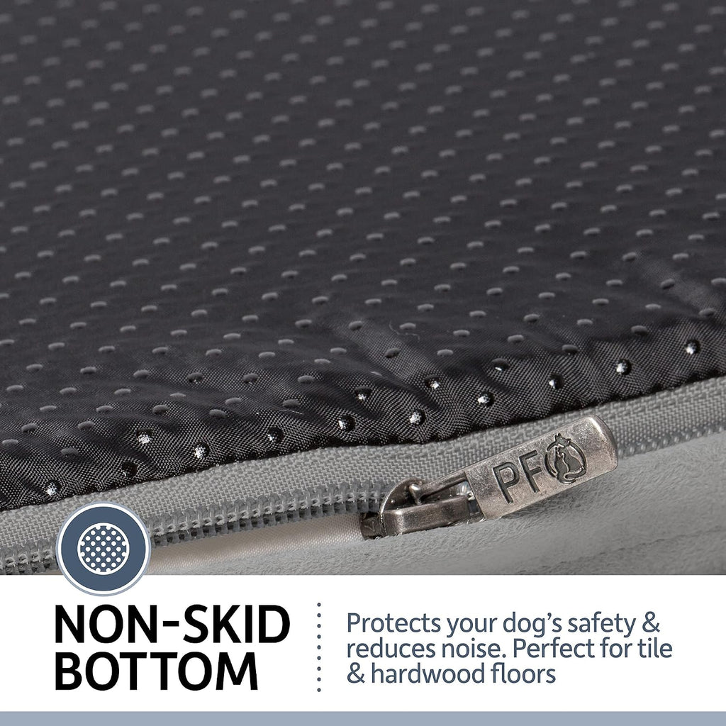 PetFusion Ultimate Dog Bed, Orthopedic Memory Foam, Multiple Sizes/Colors, Medium Firmness Pillow, Waterproof Liner, YKK Zippers, Breathable 35% Cotton Cover,1yr. Warranty, Small (25x20"), Sandstone