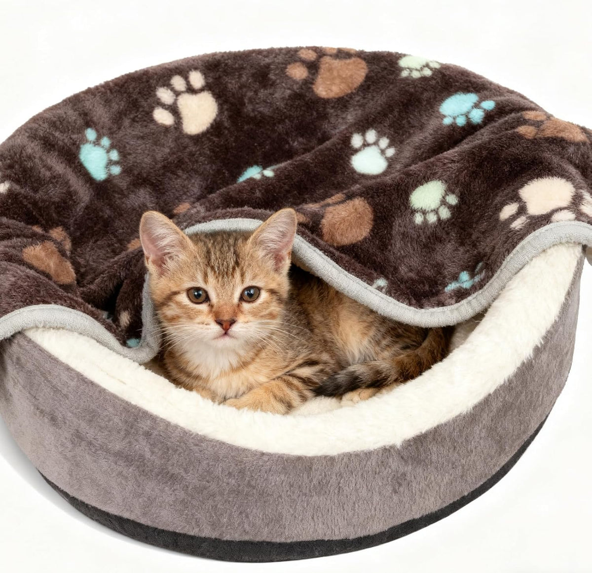 12 Pcs Small Dog Blanket Fleece Puppy Blankets Washable Pet Blankets for Cats Soft Flannel Paw Printed Throw for Guinea Pig Indoor Kittens Doggie (23 X 16 Inch,Dark Gray)