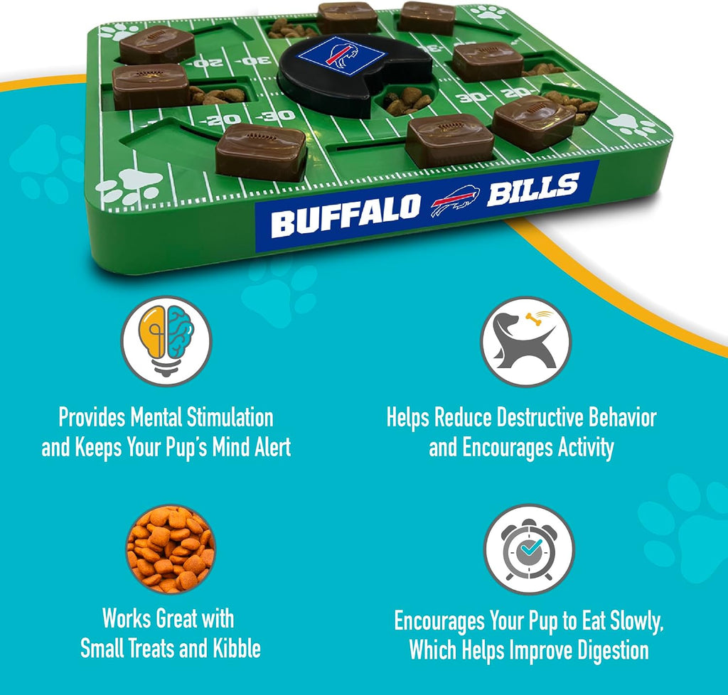 Pets First NFL Buffalo Bills Puzzle Toy for Dogs, Slow Feeder Board for Pets, Interactive Doggie Treat Toy