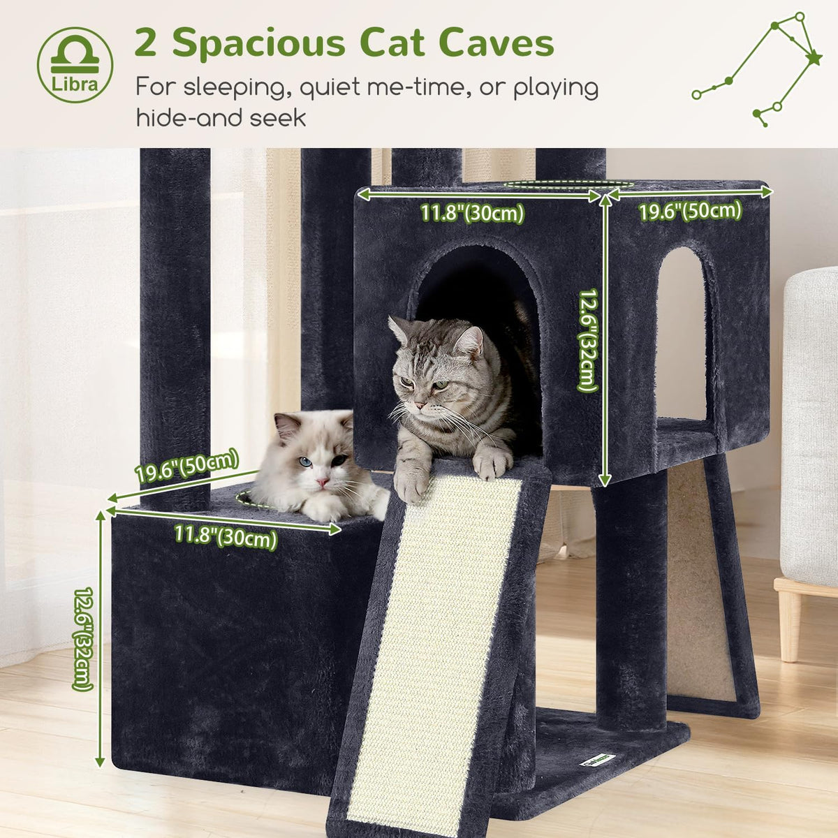 Globlazer Z78 Heavy Duty Cat Tree for 20lbs Large Adult Cats, Dark Grey