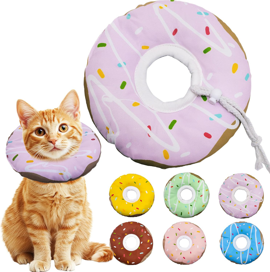 Seyezo Cat Cone Collar Soft, Adjustable Cat Recovery Cone Waterproof Purple