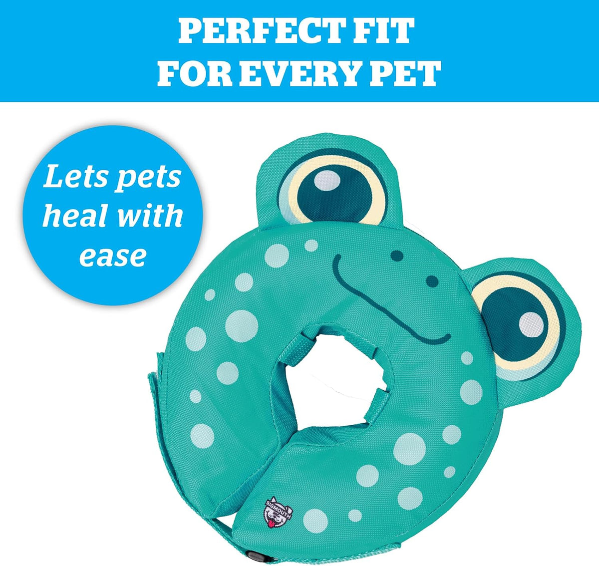Frog Inflatable Recovery Collar, Comfortable Cone Replacement for Pet Surgery, Protective Collars to Prevent Licking & Biting, Size Small