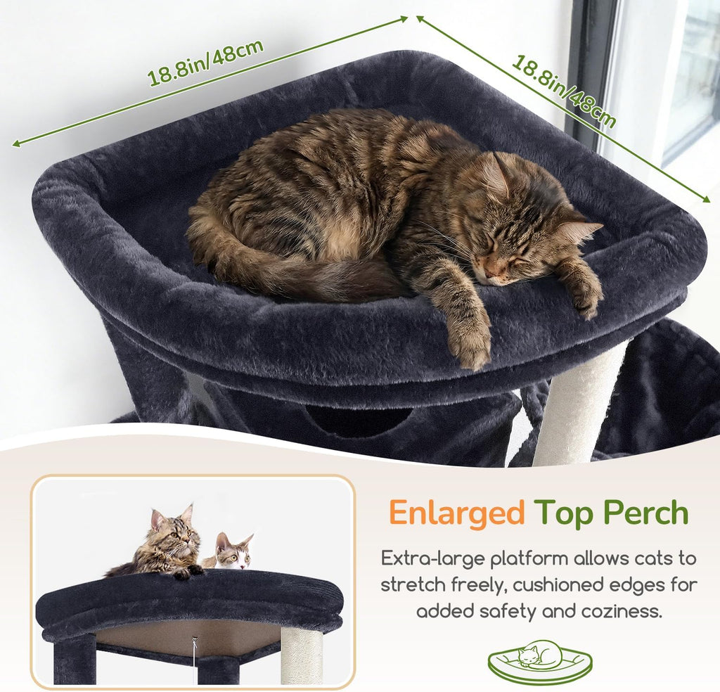 Globlazer Extra Large Cat Tree for Indoor Multiple Cats, S78G, Dark Grey