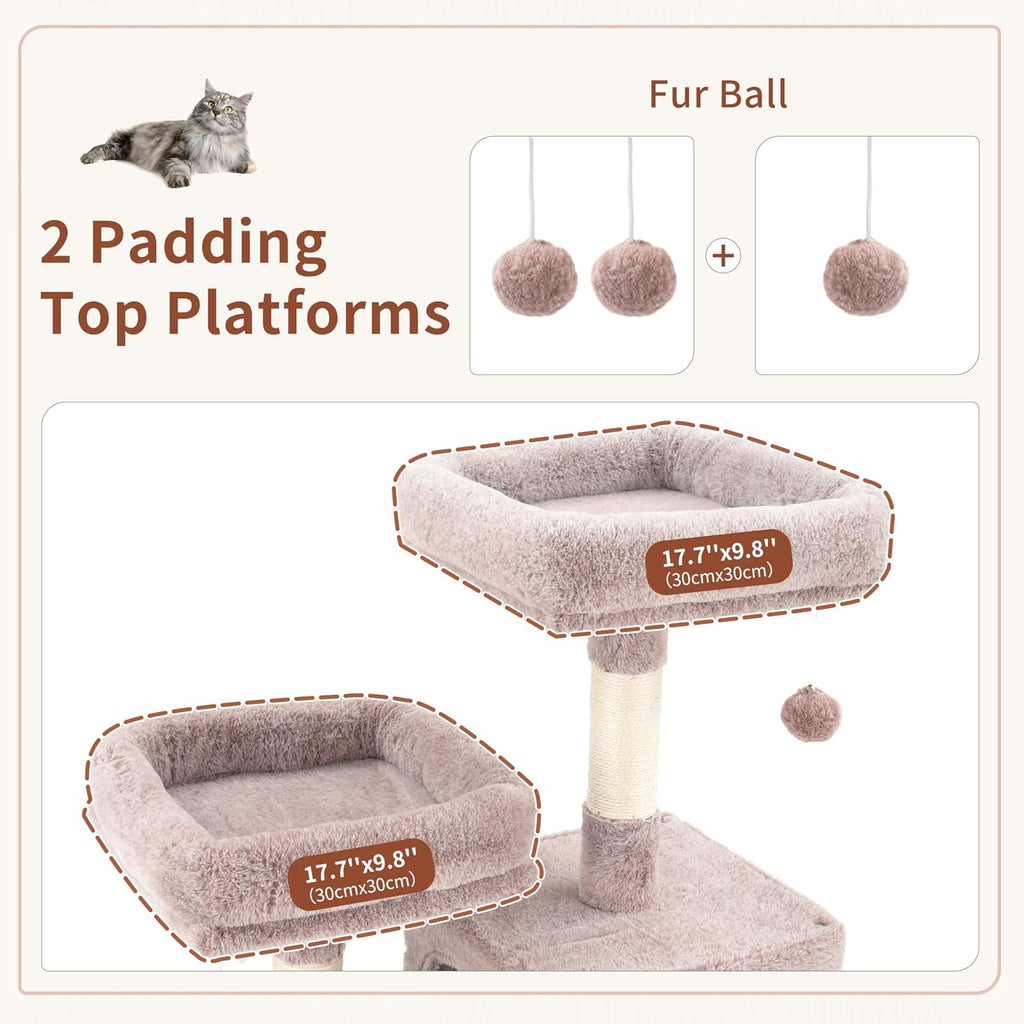 Gitelsnour Cat Tree Tower Multi-Level with 2 Scratching Boards, GCT022MU
