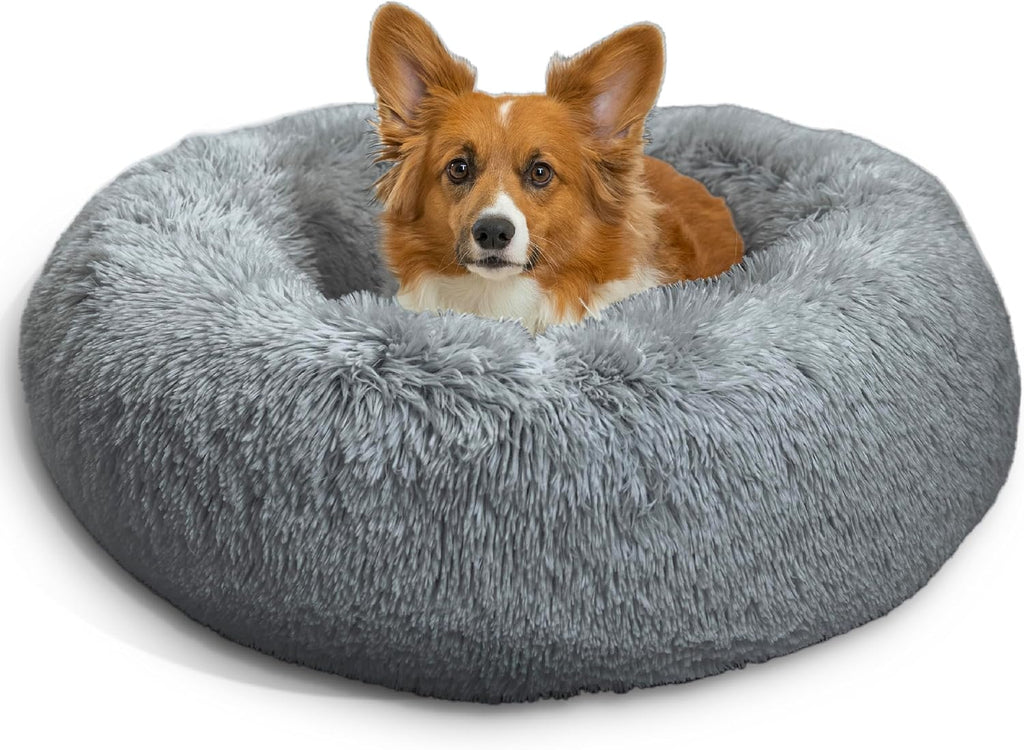 Best Friends by Sheri Original Calming Donut Dog Bed, Gray, Medium, 30"