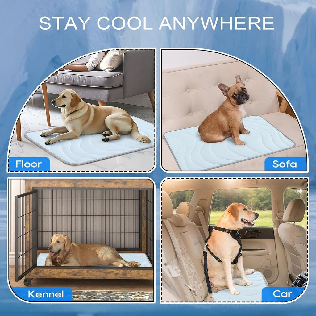 Cozyide Dog Cooling Mat, Q-Max>0.45, 36" L x 23" W, Blue