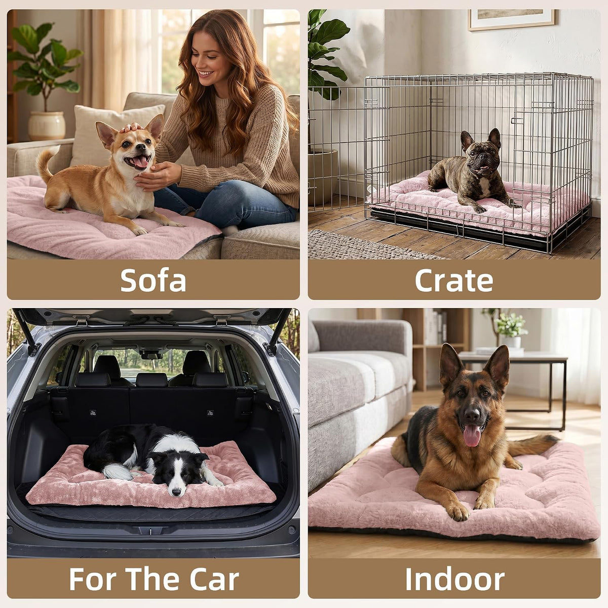 Dog Bed 36" for Metal Crate Pad,Washable Sleeping Mat for Medium/Large Pets