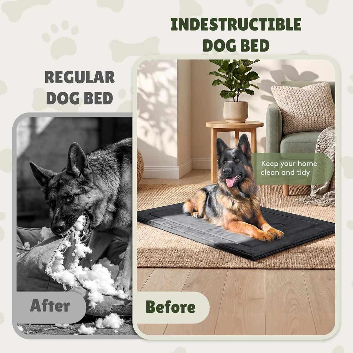 Chew Proof Dog Crate Pad, Indestructible Durable Dog Crate Mat, 18"x29"