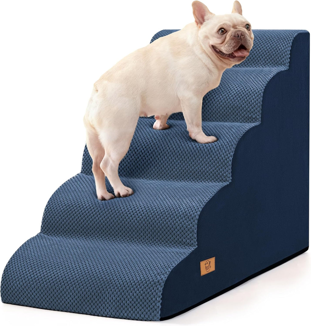 Dog Stairs for High Beds 22.4" H,5-Step Pet Ramp for Small & Medium Dogs
