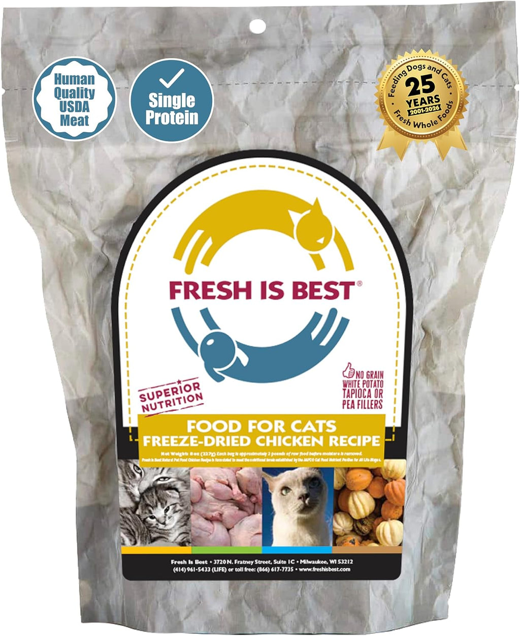 Fresh Is Best Chicken Freeze Dried Cat Food – High-Protein Raw Chicken