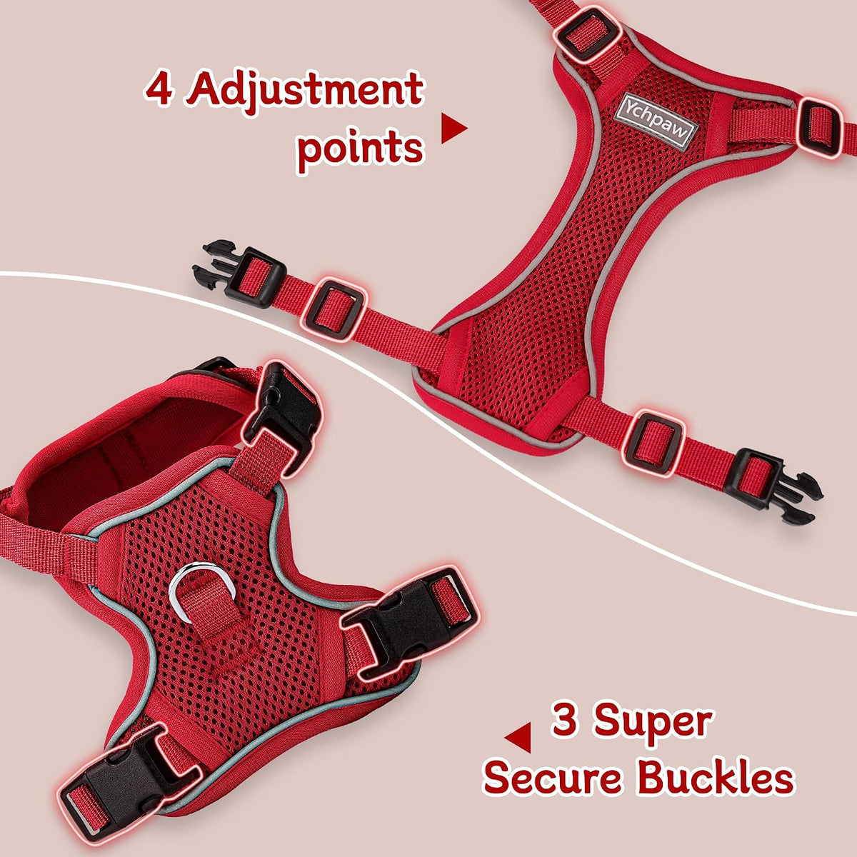 Small Dog Harness and Leash Set, Adjustable Small Sized Pet Vest