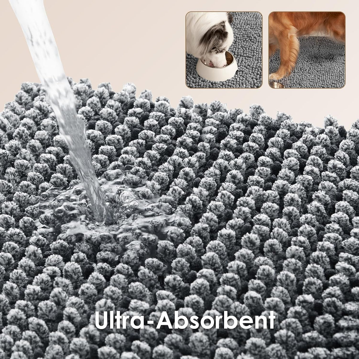 EHEYCIGA 60x24in.Super Absorbent Dog Door Mat for Muddy Paws Entryway Rug