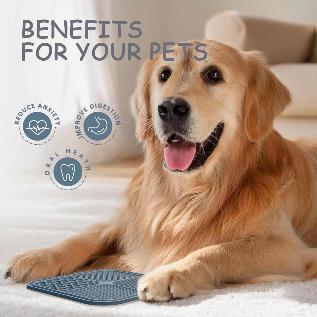 ChefAide 2 Pack Lick Mat for Dogs, Cats & Puppies with Suction Cups