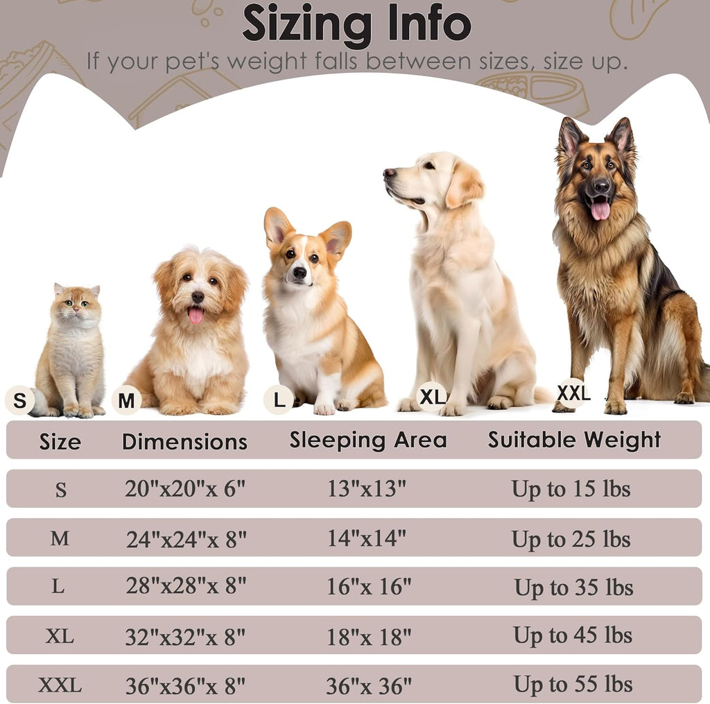 Extra Large Dog Beds, 36in Human Dog Anxiety Relief Comfort Bed (Brown)