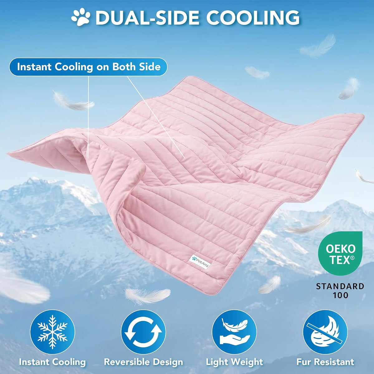 PetAmi Dog Cooling Mat Blanket Pet Pad for Small Medium Cat, Medium 29x40