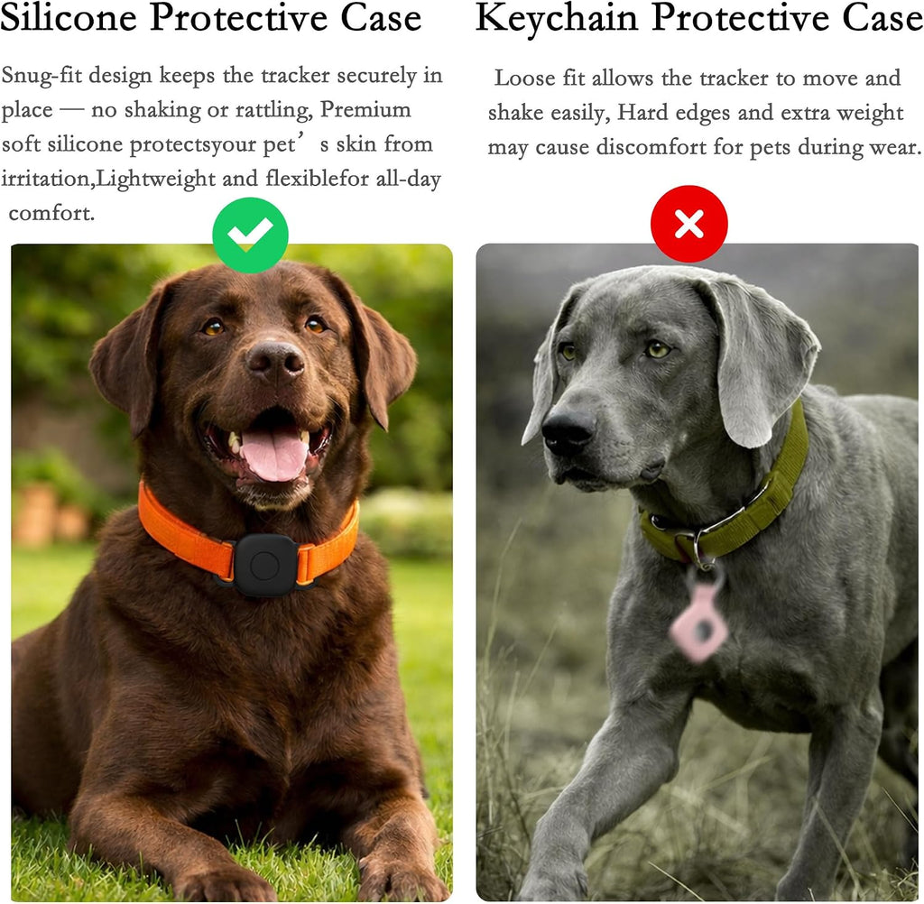 Dog Collar Holder Compatible with Life360 Tile Mate 2024/2022 Tracker, 4-Pack Waterproof Soft Silicone Cover for Cat Pet Necklace,Scratch Resistant Protective Case Accessorie for Anti-Lost