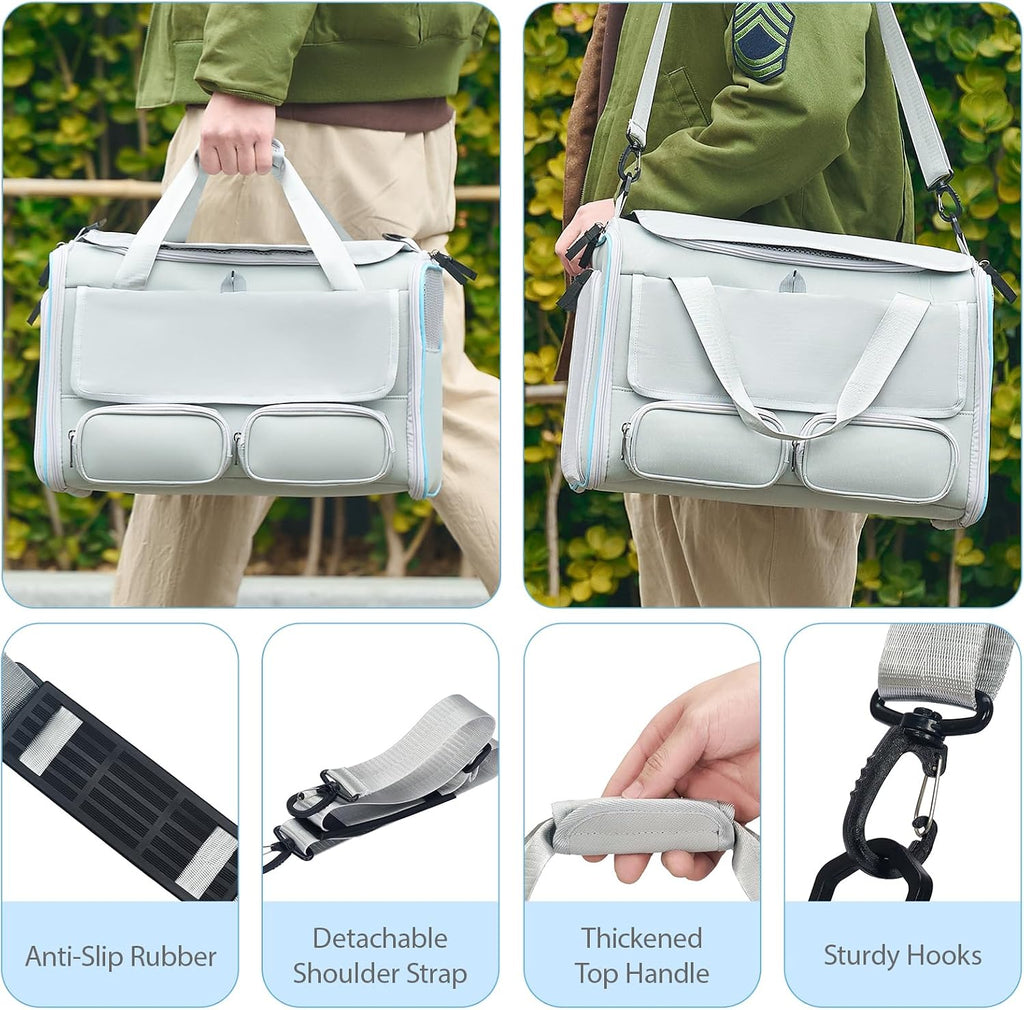 Cat Carrier for Pets up to 15 lbs, Soft-Sided Collapsible Pet Carrier