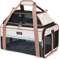 Lekereise Top-Expandable Pet Carrier 18x11x11Inch Delta American United Airline Approved Soft Sided Underseat to 15lbs Travel Carriers for Small Dogs Cats with Locking Safety Zippers Anti-Scratch Mesh