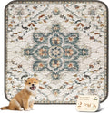 nunubaby Washable Pee Pads for Dogs, Stylish, Non-Slip and Leak-Proof Pee Pads. Reusable Potty Pads for Dogs for Crates and Floors.(Beige/Floral, 48" x48")