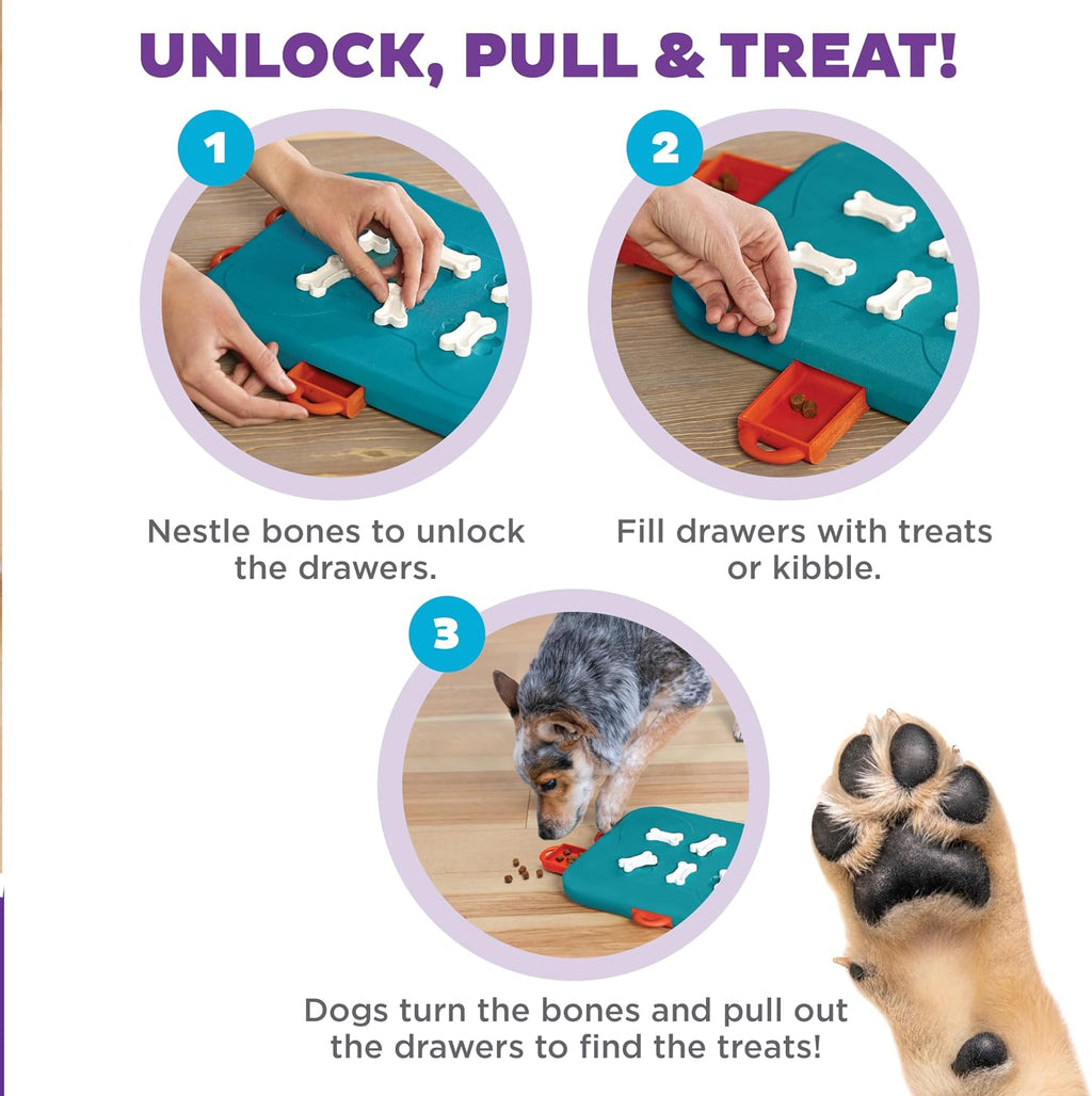 Outward Hound Nina Ottosson Dog Casino Dog Toy Treat Puzzle, 14" | Level 3 Advanced, 6 Hidden Treat Compartments, Holds 1-1/2 Cups, Wet or Dry Food, Interactive Enrichment, Dogs & Puppies