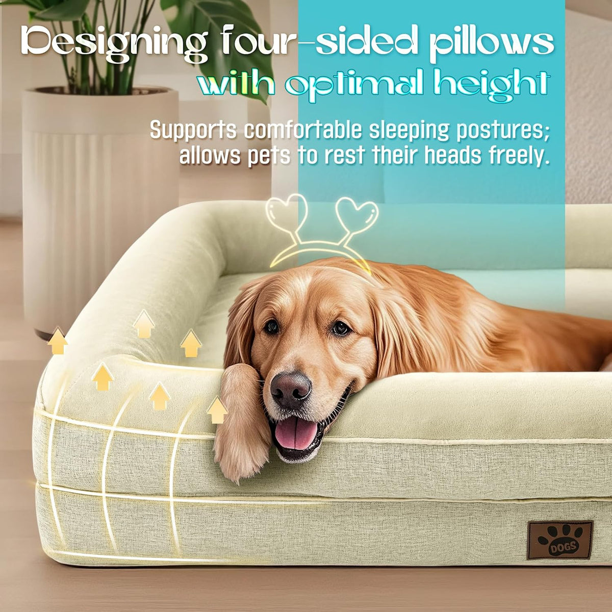 Dog Bed Orthopedic Waterproof Memory Foam XL Non-Slip Washable Couch