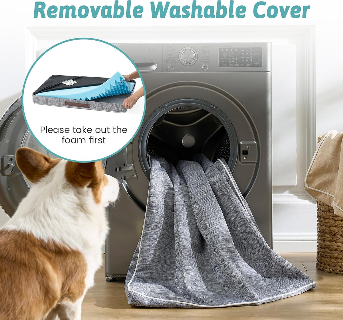 COZY KISS Cooling Orthopedic Dog Bed, Q-Max>0.5, Waterproof Lining, 36x27in