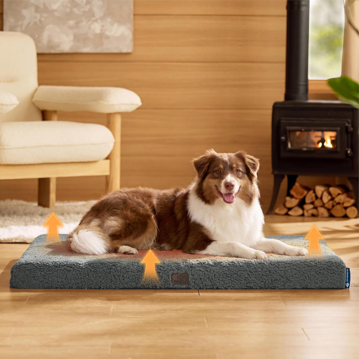 Bedsure Self Warming Dog Beds Large Sized Dog with Washable Cover, 36 Inch