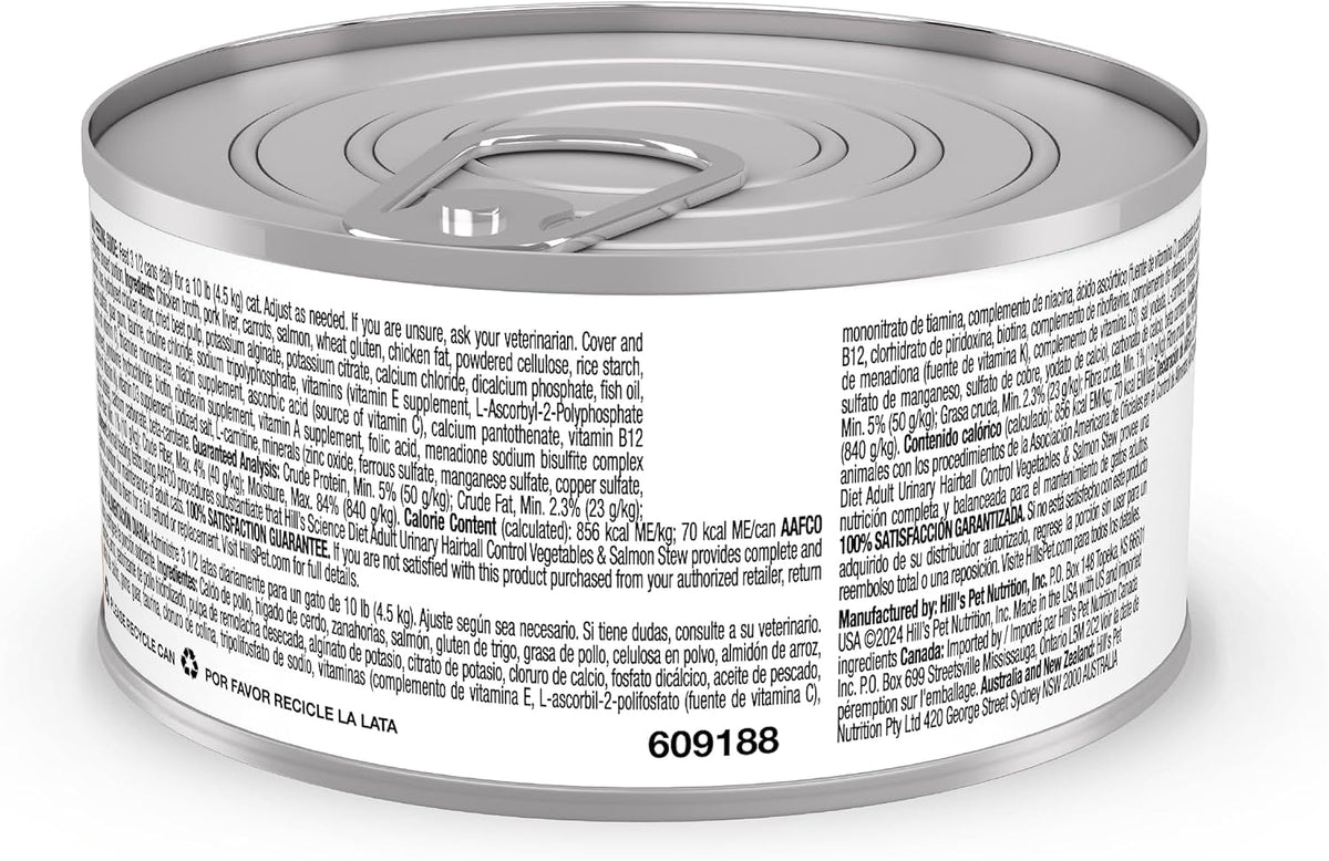 Hill's Science Diet Adult Urinary & Hairball Control Wet Cat Food