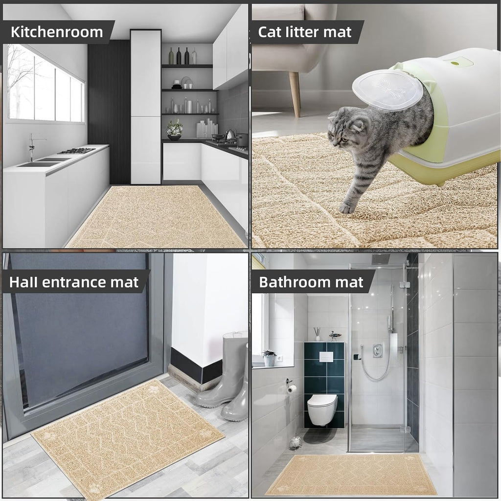 Cat Litter Box Mat, 35" x 24" Large Waterproof Litter Trapping Mat | Thick Mesh Traps Litter, Non-Slip Kitty Litter Mat for Indoor Cat, Soft Paws, BPA-Free, Multi-Use, Easy Clean, Large Coverage