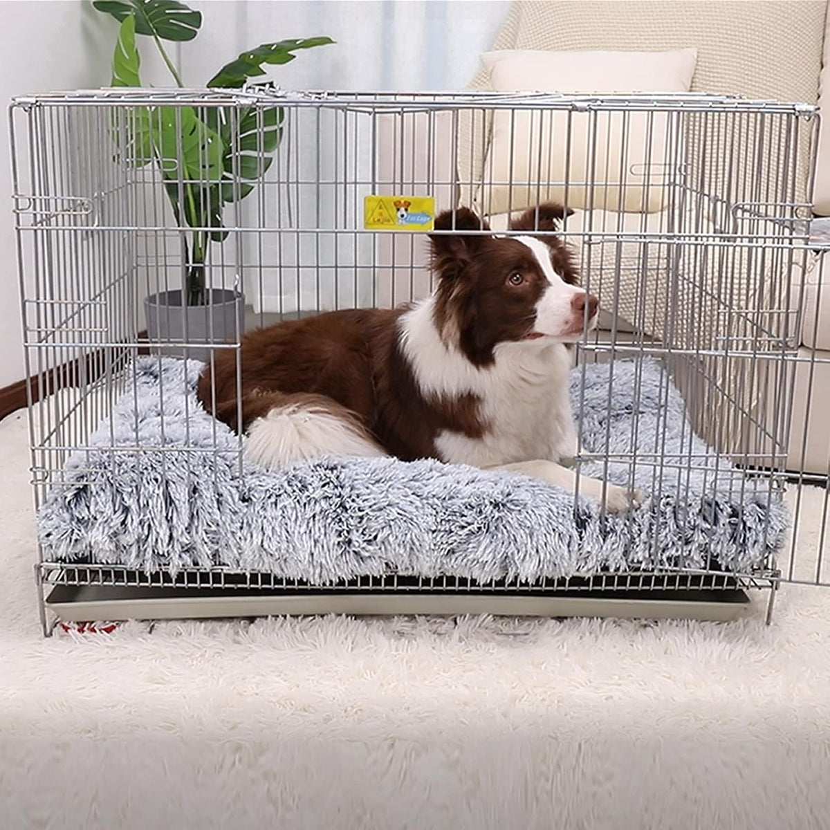 Vonabem Dog Bed, Extra Large, Plush Soft Pet Beds for XL Dogs, Crate Pad, Washable, 41L x 27W x 2H Inches, 100 lbs Capacity, Grey