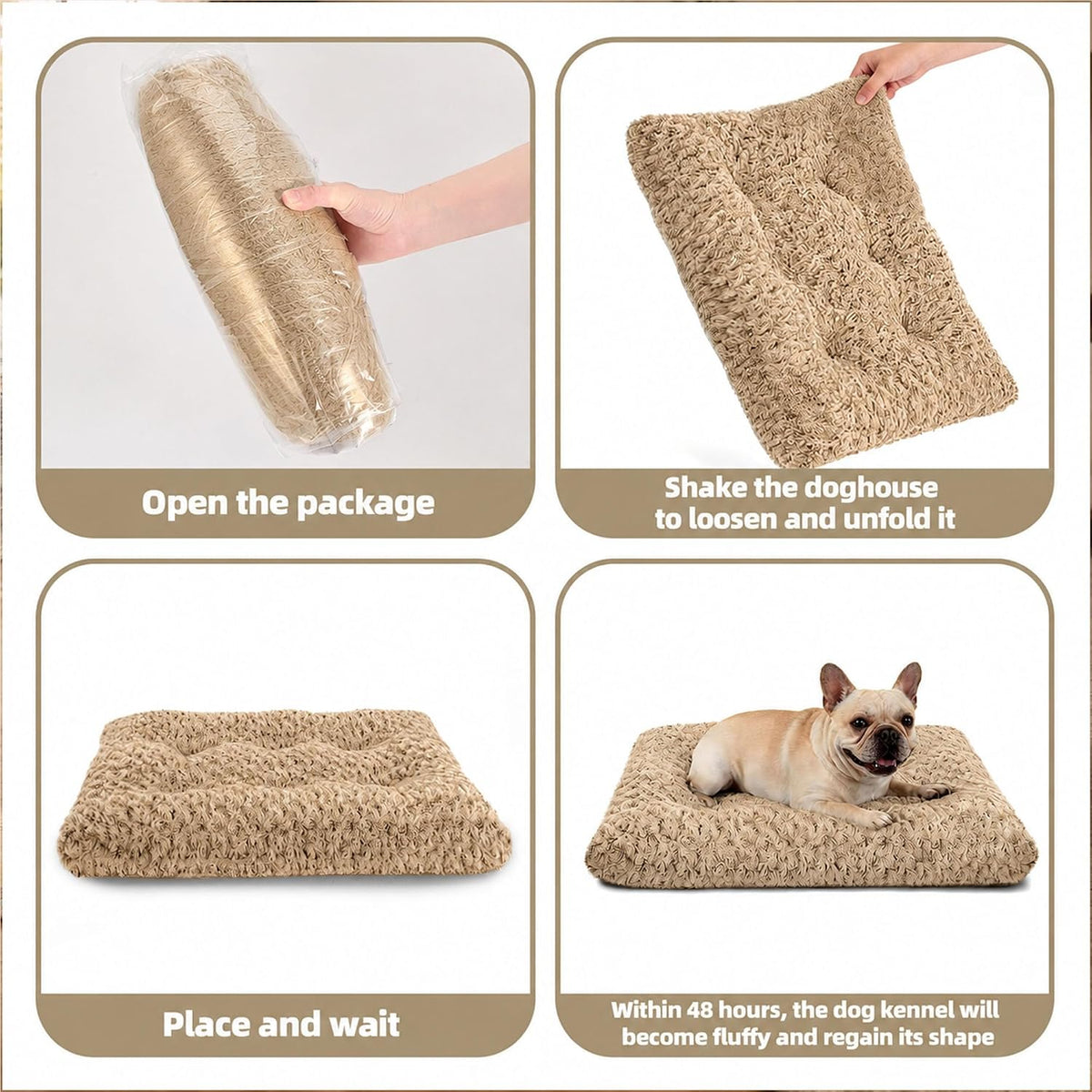 Dog Bed Large Size, Plush Washable Pet Bed Mat, Dog Crate Bed 35"x23"