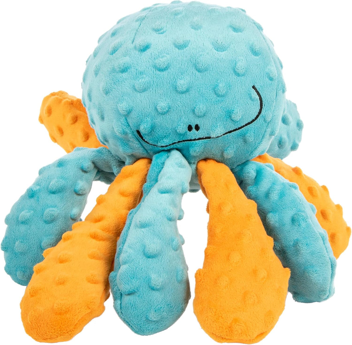 goDog Crazy Tugs Octopus Squeaky Plush Tug Dog Toy with Chew Guard Technology, Durable Fabric & Squeaker for Active Play, Multi Color, Large