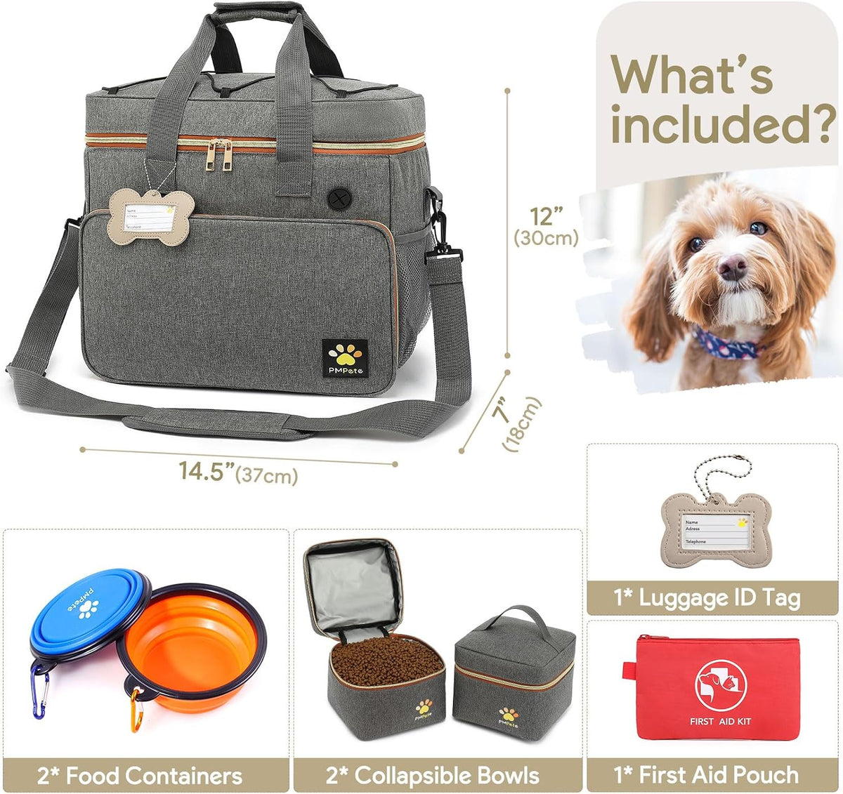 Dog Travel Bag, Grey