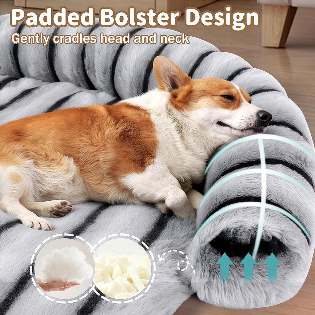WATANIYA PET Large Dog Couch Bed, Fluffy Washable Couch Protector for Dogs with Removable Cover, Non-Slip Dog Sofa Bed, 45x37 Inch, Grey