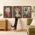 PEQULTI Cardboard Cat Scratcher, Wall Mounted Art Cat Scratch Pad, 3 Pack