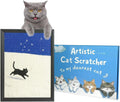 Decorative Wall Art Cat Scratcher for Indoor Cats, Wall Mounted Sisal Cat Scratching Board with Solid Wood Frame, Furniture Protector, Easy No-Drill Install, 17 x 13 in