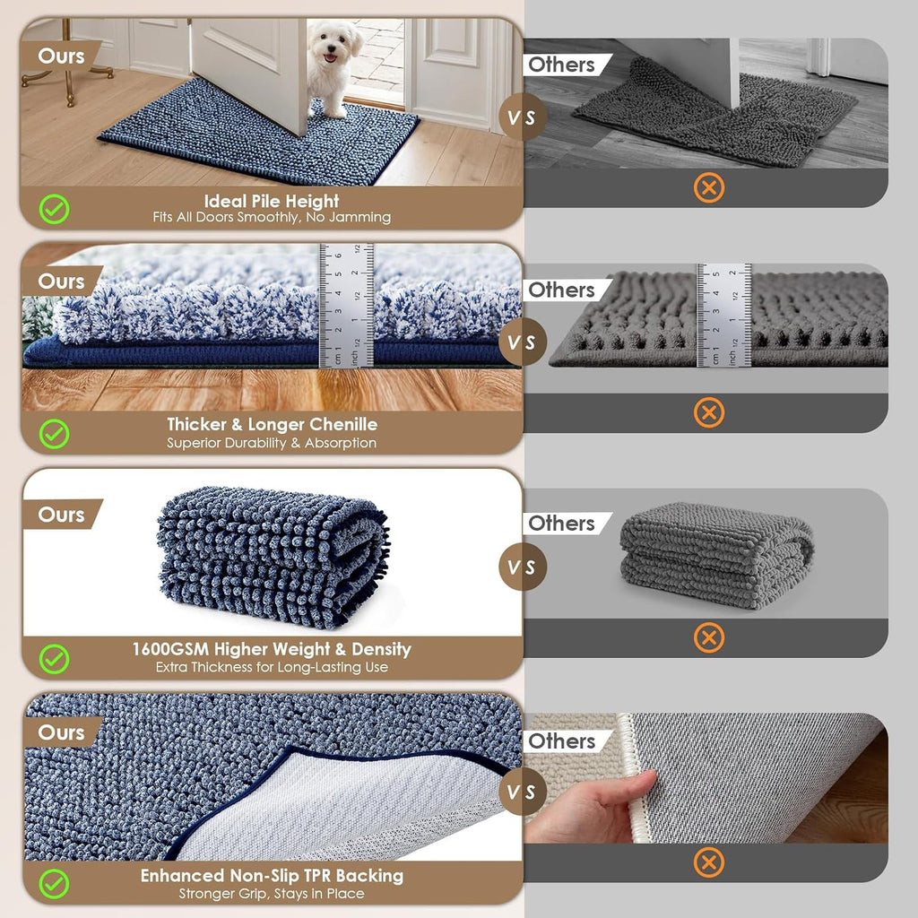 EHEYCIGA 48x30 Super Absorbent Dog Door Mat for Muddy Paws Entryway Rug