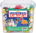 HA SHI 12 Pcs Chirping Bird Cat Toy, Hanging Cat Toy with Catnip