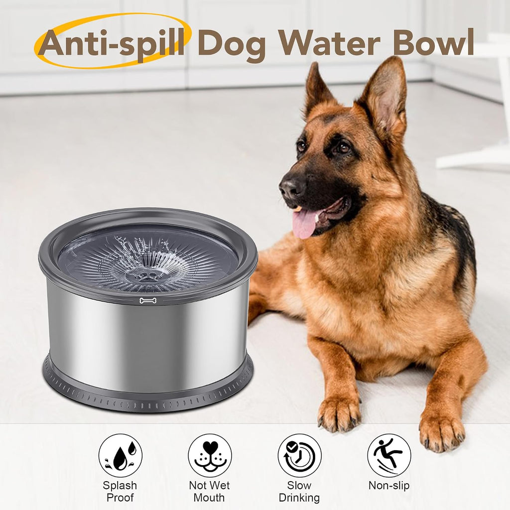 4.5L Stainless Steel Dog Water Bowl, No Spill Water Bowl for Dogs