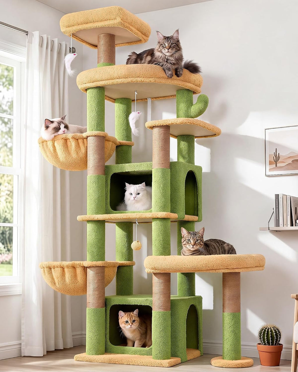 Globlazer Heavy Duty Maine Coon Cactus Cat Tree with Reinforced Base, S75