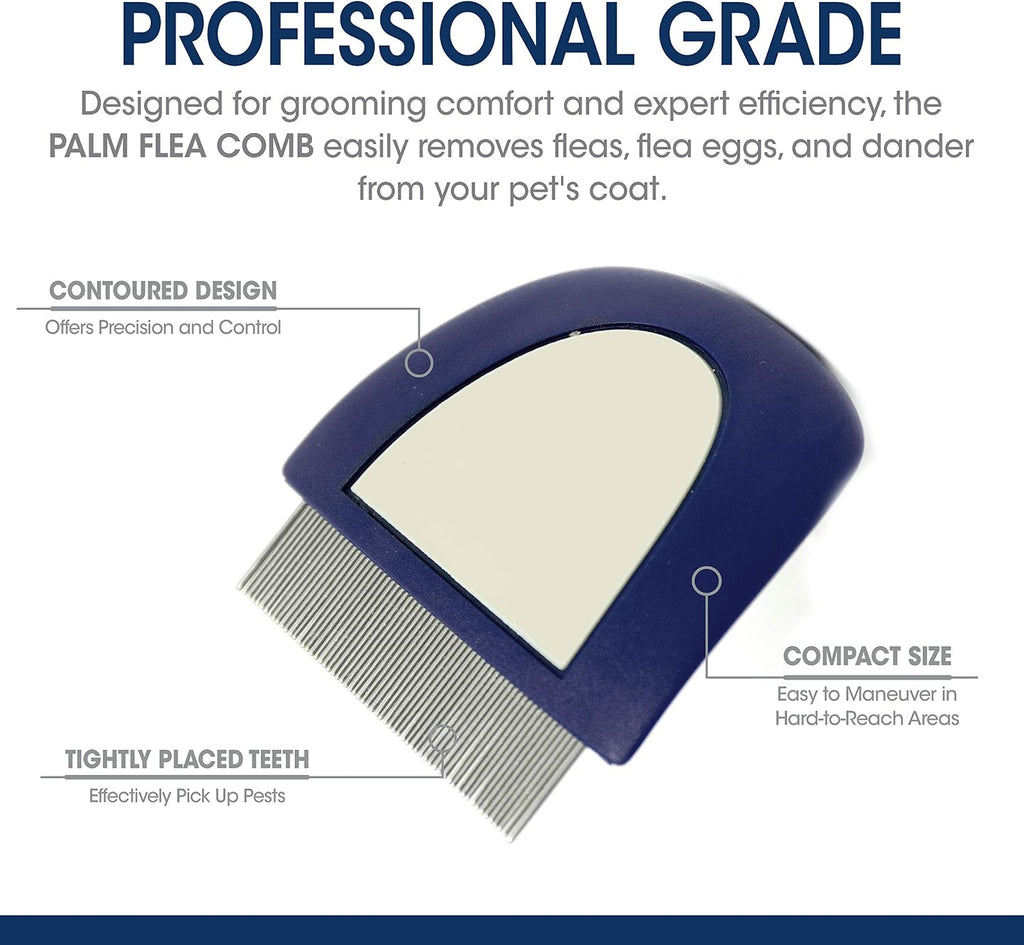 Four Paws Magic Coat Professional Series Contoured Palm Flea Comb for Dogs